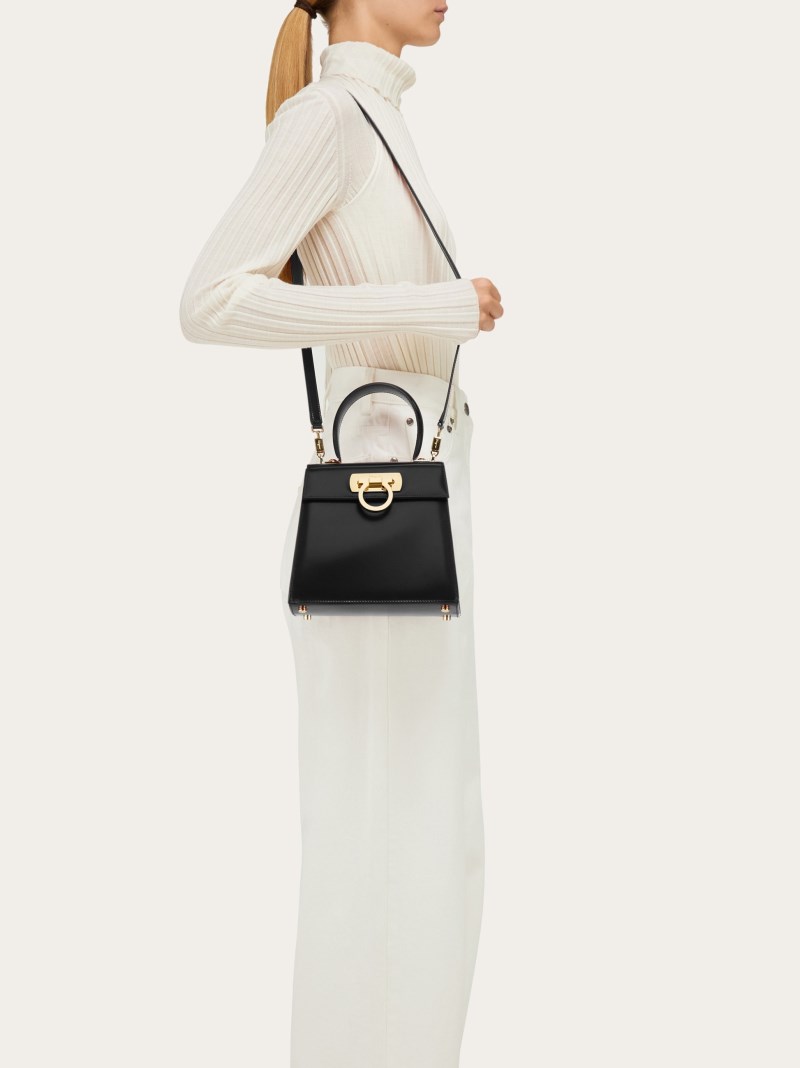 Ferragamo | Women's Iconic Top Handle - Shiny Black