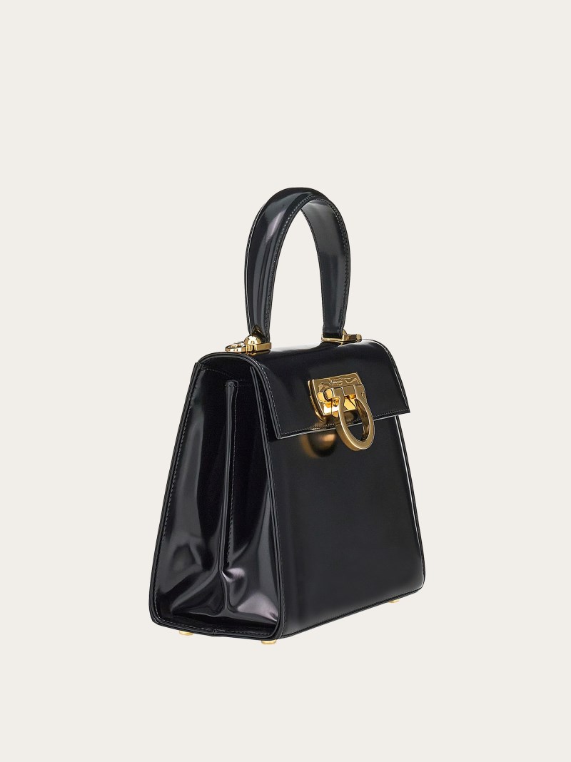 Ferragamo | Women's Iconic Top Handle - Shiny Black