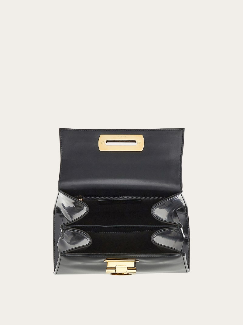 Ferragamo | Women's Iconic Top Handle - Shiny Black