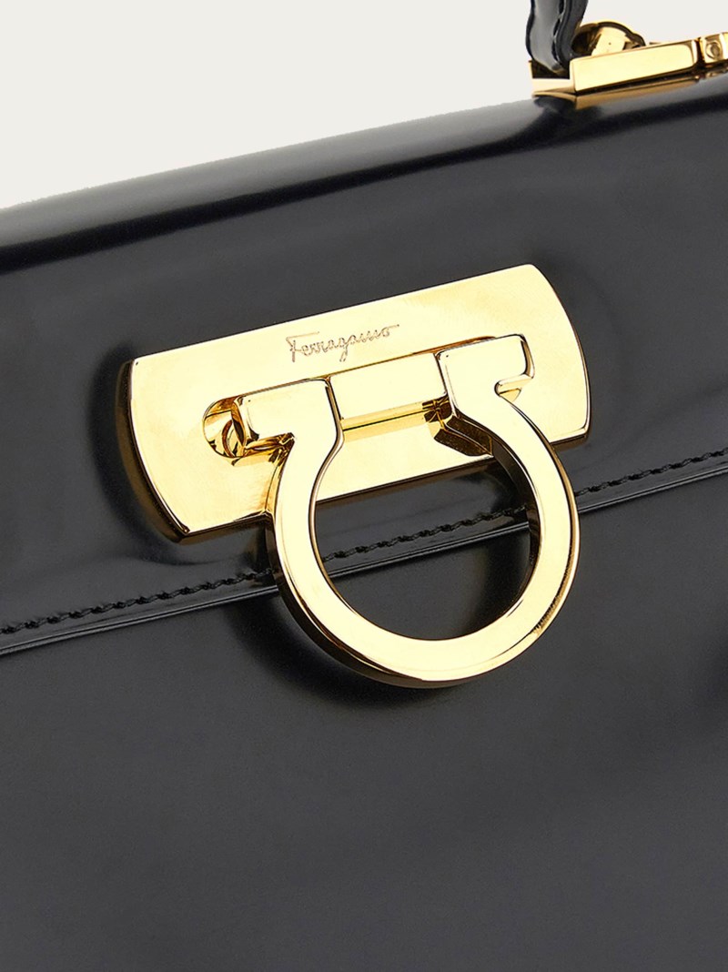 Ferragamo | Women's Iconic Top Handle - Shiny Black