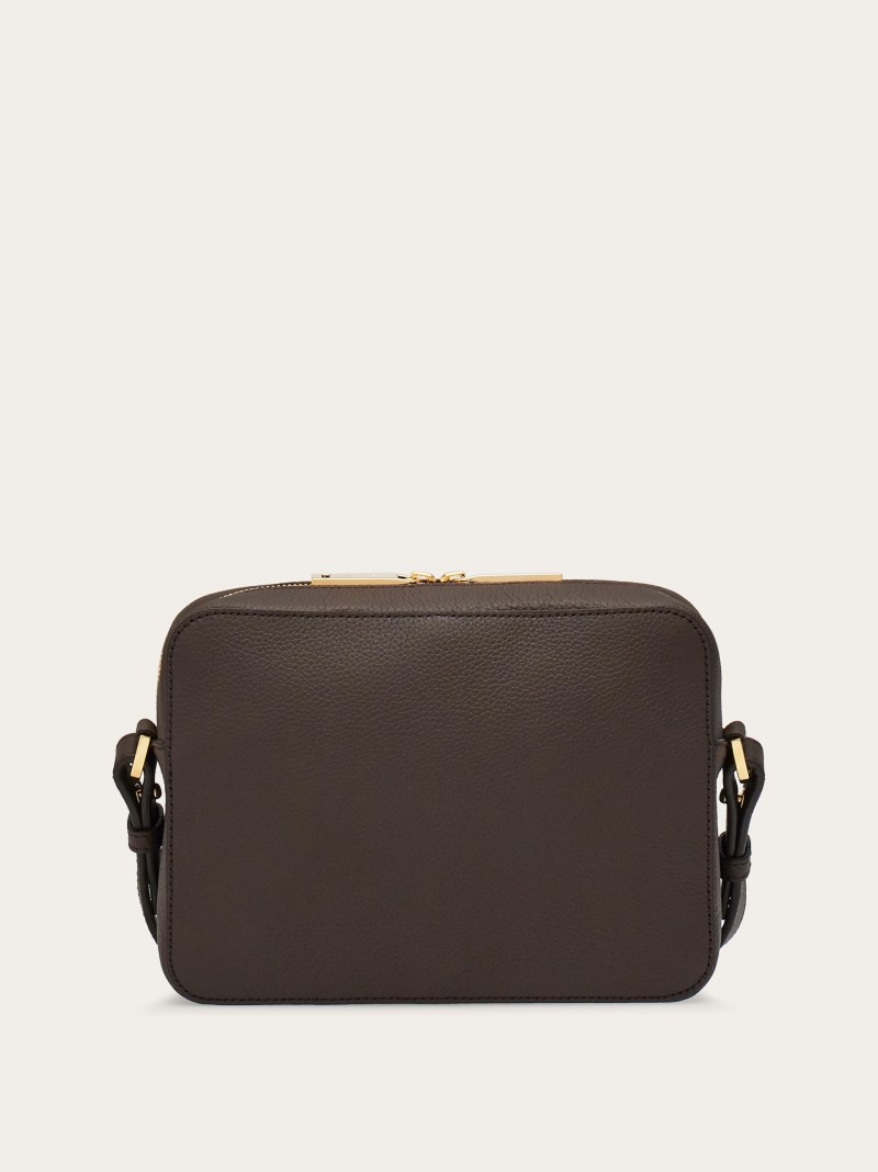 Ferragamo | Men's Embossed Gancini Crossbody Bag - Testa Di Moro