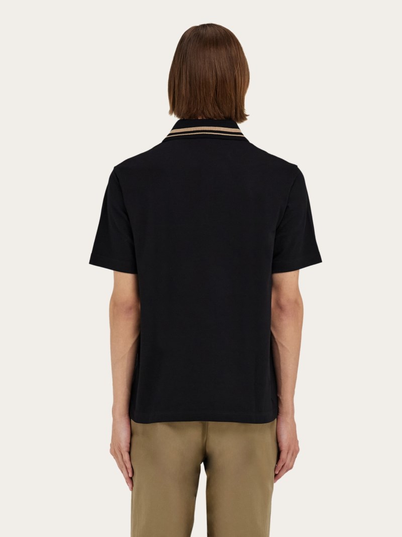 Ferragamo | Men's Organic Cotton Polo Shirt - Black