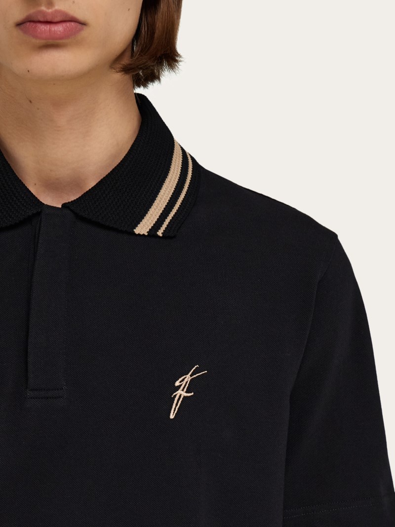 Ferragamo | Men's Organic Cotton Polo Shirt - Black