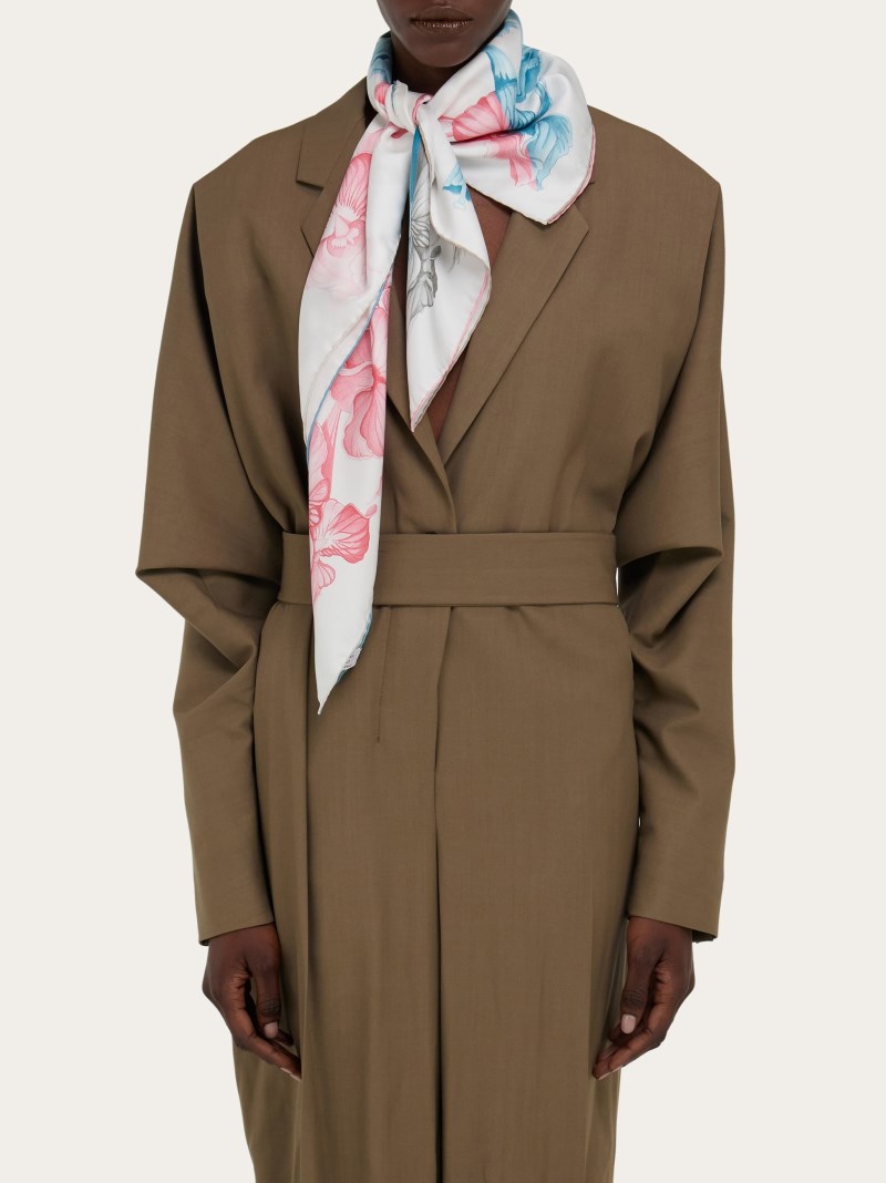 Ferragamo | Women's Hydrangea Print Silk Scarf - Pastel