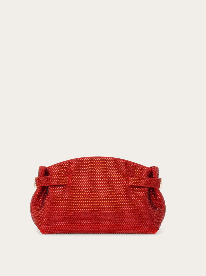Ferragamo | Women's Hug Soft Crossbody Bag With Crystals - Flame Red