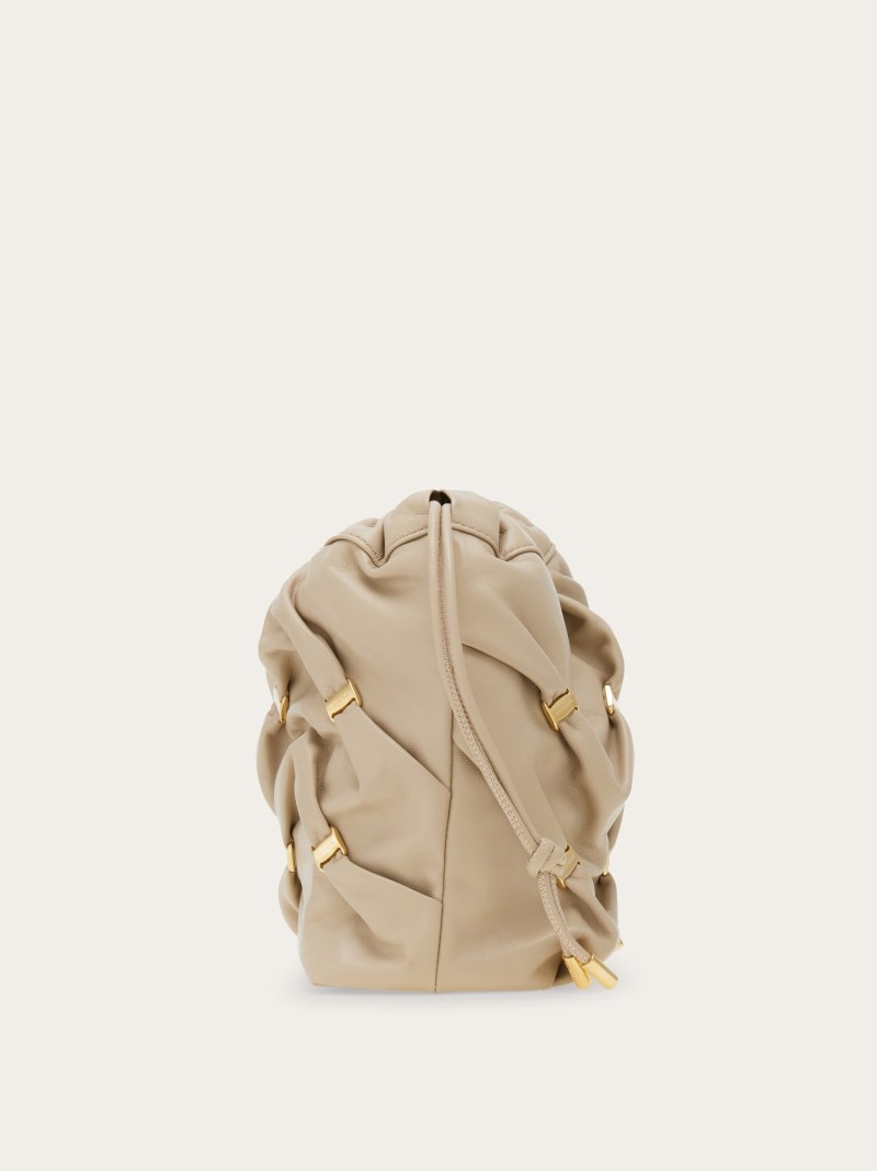 Ferragamo | Women's Mini Bucket Bag With Vara Bows - Stone