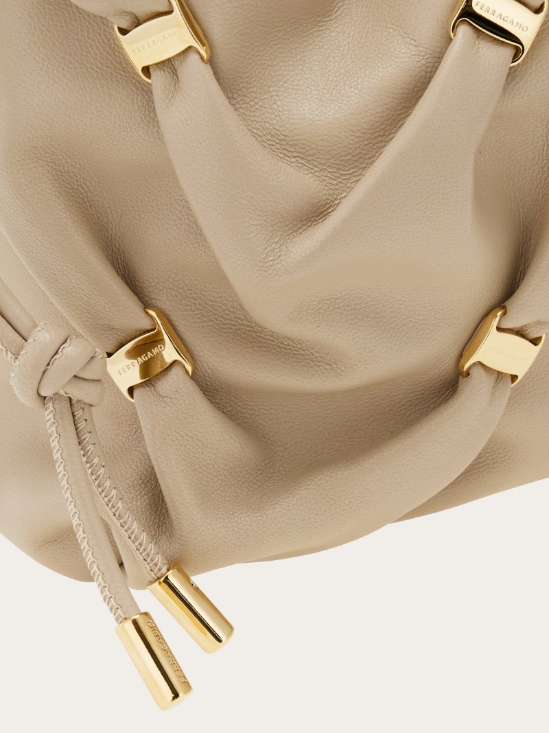 Ferragamo | Women's Mini Bucket Bag With Vara Bows - Stone
