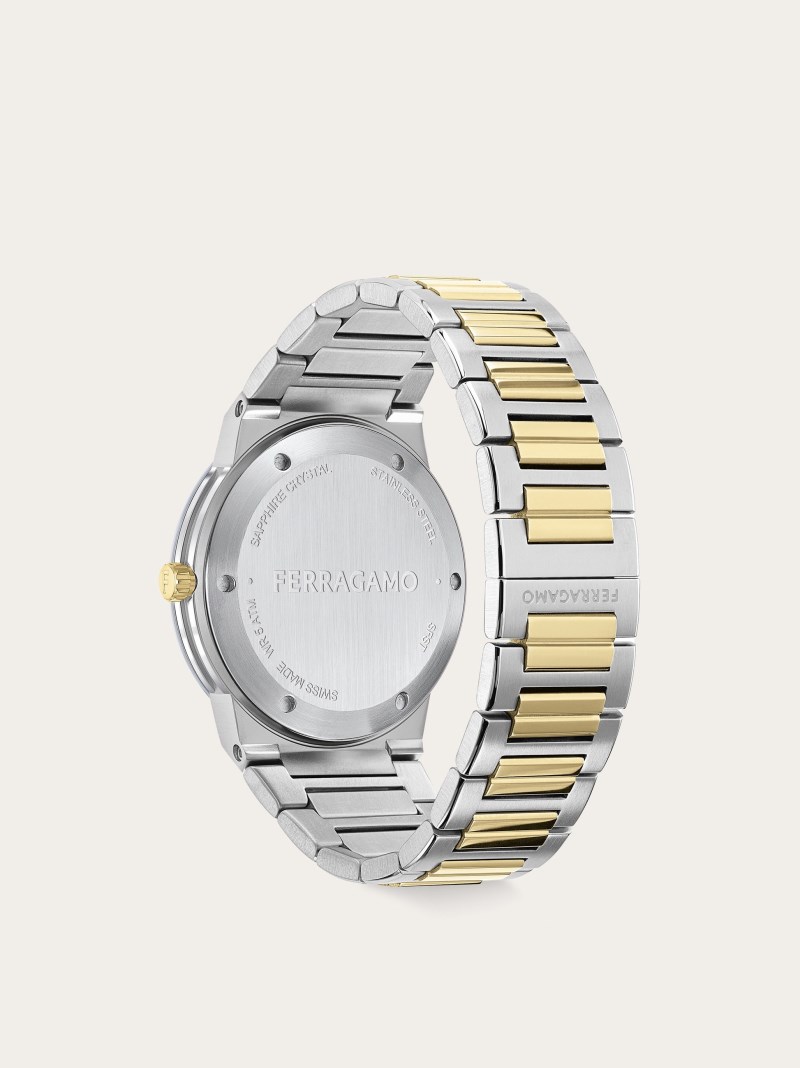 Ferragamo | Men's Sapphire Watch - Stainless Steel/Ip Yellow Gold/White Silver