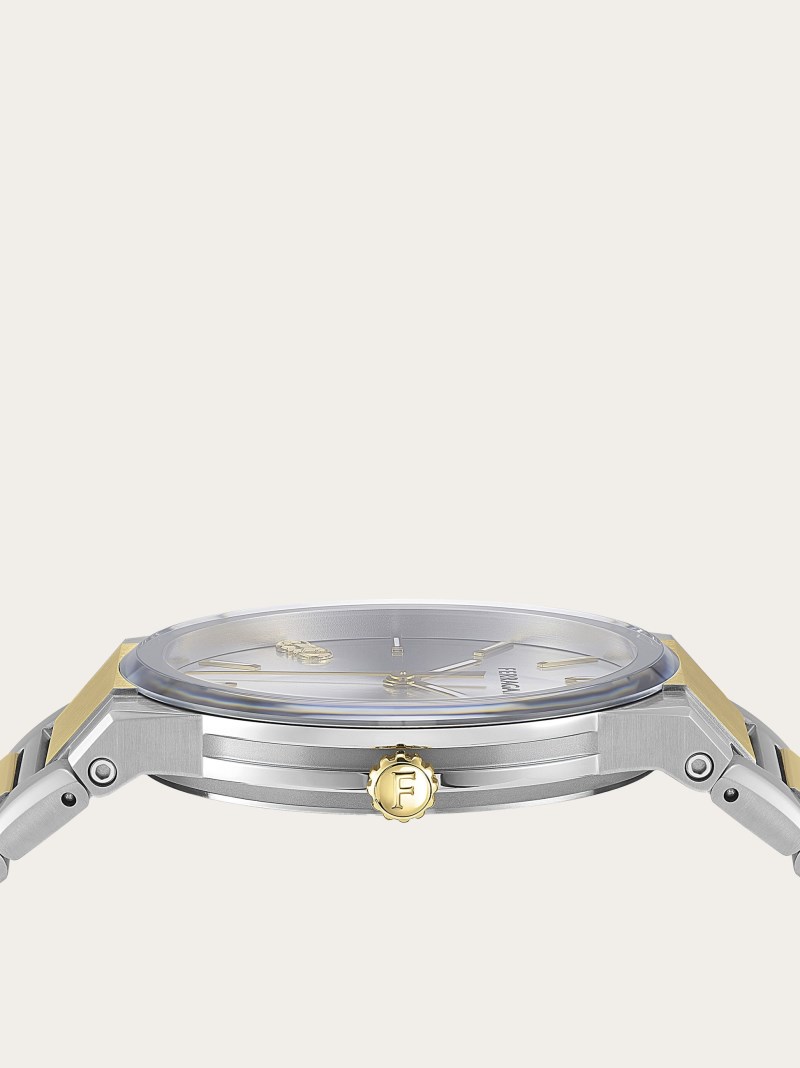 Ferragamo | Men's Sapphire Watch - Stainless Steel/Ip Yellow Gold/White Silver