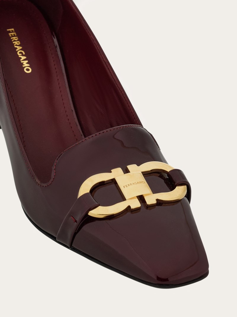 Ferragamo | Women's Pump With Gancini Ornament - Burgundy