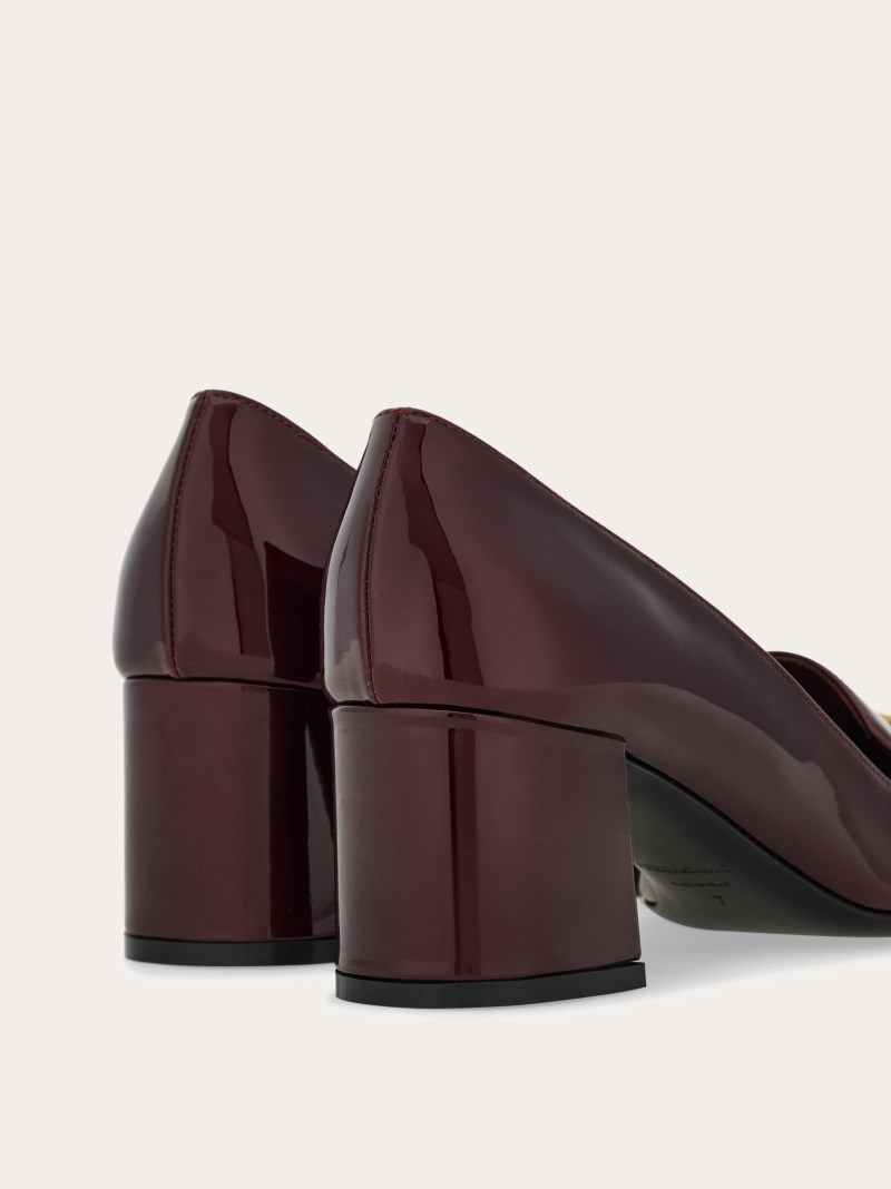 Ferragamo | Women's Pump With Gancini Ornament - Burgundy