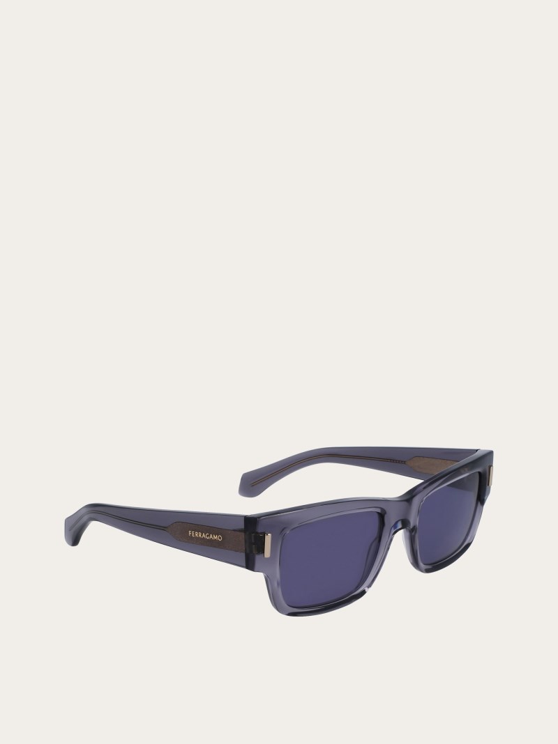 Ferragamo | Men's Sunglasses - Transparent Grey/Blue