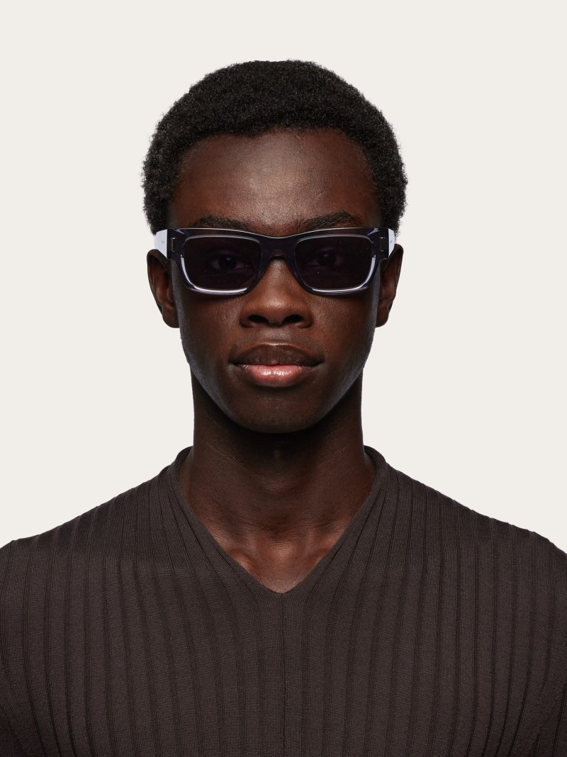 Ferragamo | Men's Sunglasses - Transparent Grey/Blue