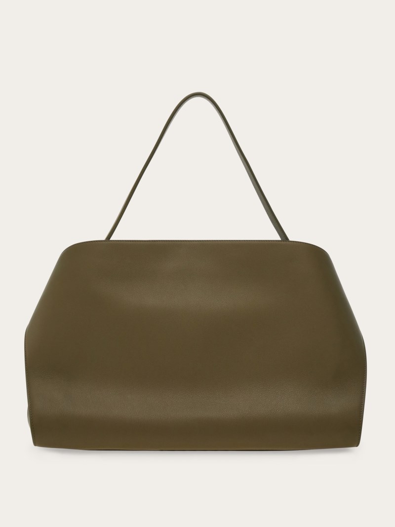 Ferragamo | Women's Hug Soft Bicolor Shoulder Bag - Olive Green