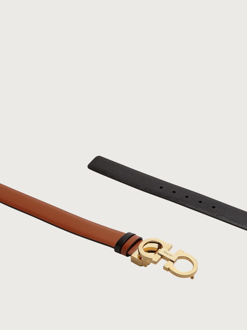 Ferragamo | Women's Reversible And Adjustable Gancini Belt - Sella/Black