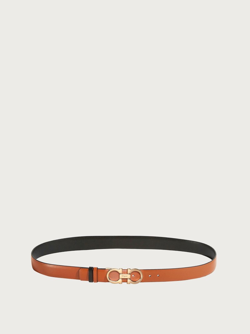 Ferragamo | Women's Reversible And Adjustable Gancini Belt - Sella/Black