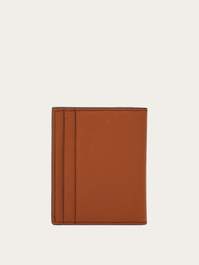 Ferragamo | Men's Gancini Credit Card Holder - Cognac