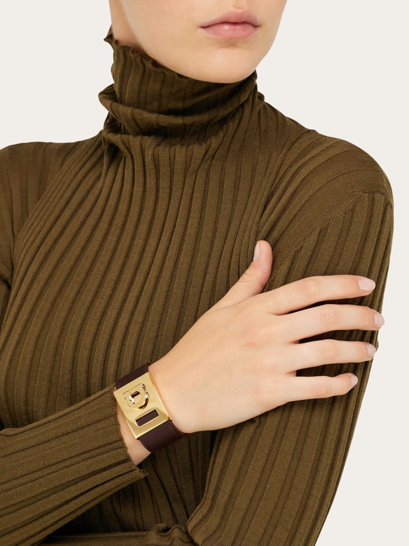 Ferragamo | Women's Gancini Bracelet - Oxblood (Size 17)