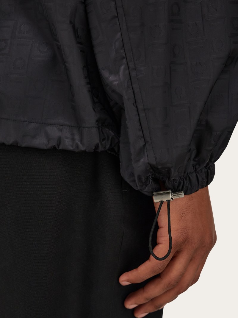 Ferragamo | Men's Windbreaker With Monogram - Black