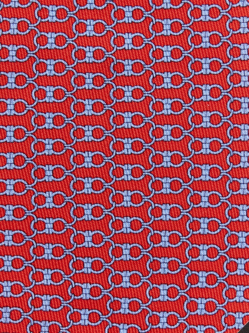 Ferragamo | Men's Gancini Print Silk Tie - Red