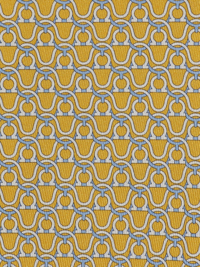 Ferragamo | Men's Gancini Print Silk Tie - Yellow