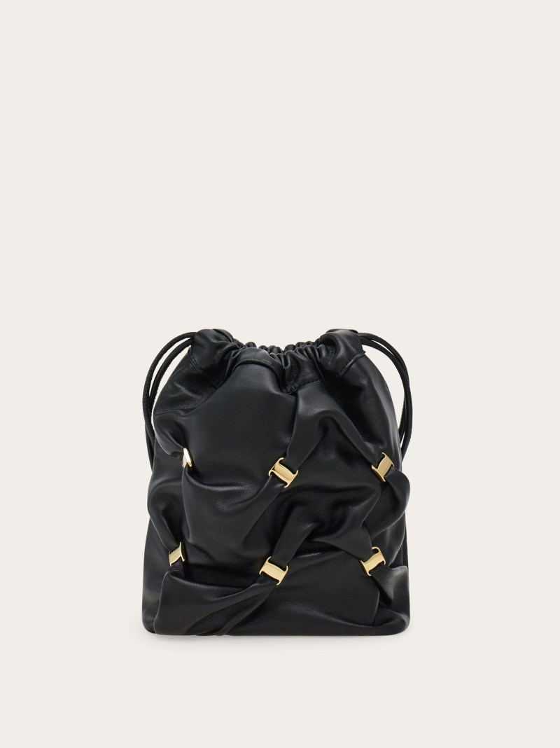 Ferragamo | Women's Mini Bucket Bag With Vara Bows - Black