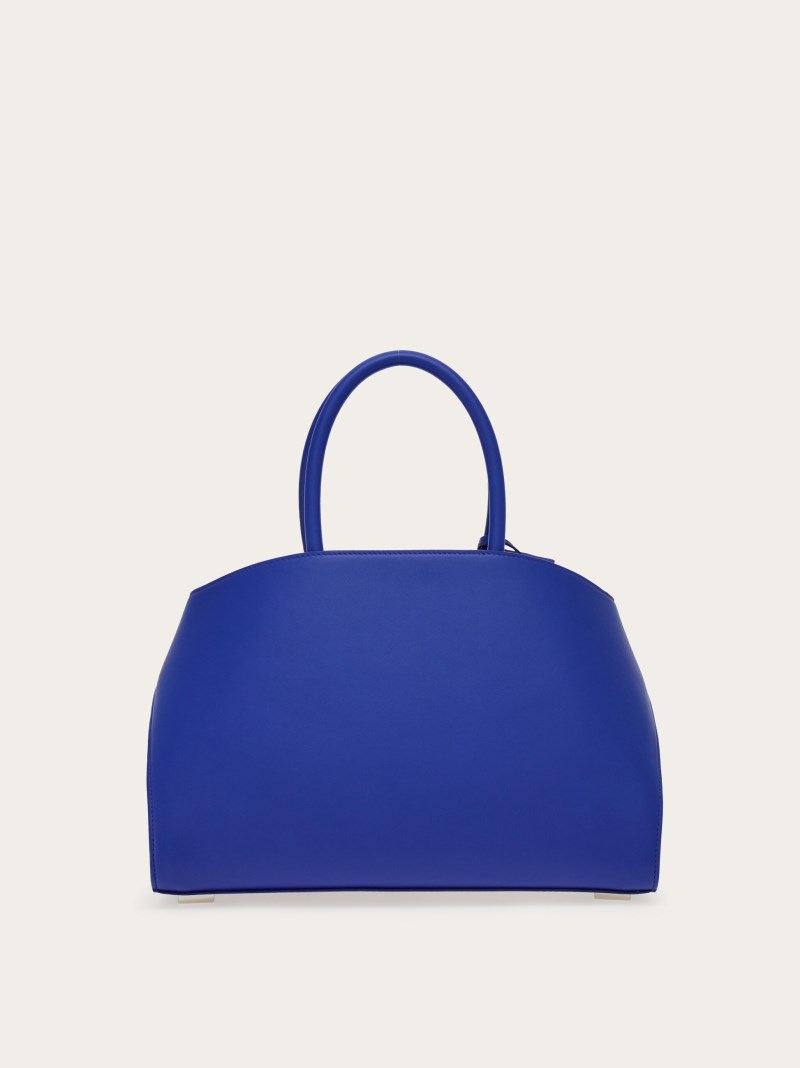 Ferragamo | Women's Hug Handbag - White/Lapis Lazuli