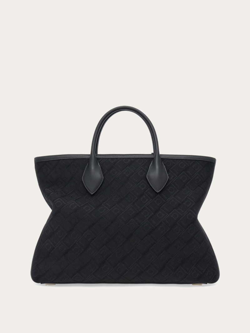 Ferragamo | Women's Jacquard Tote Bag - Black