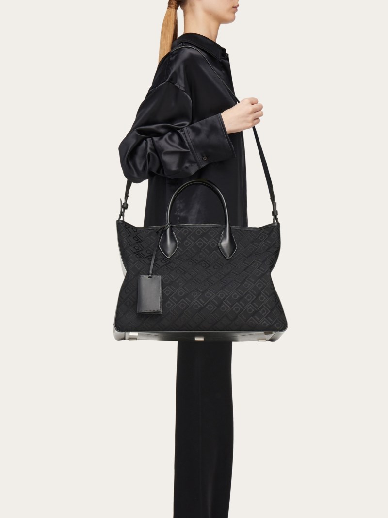 Ferragamo | Women's Jacquard Tote Bag - Black