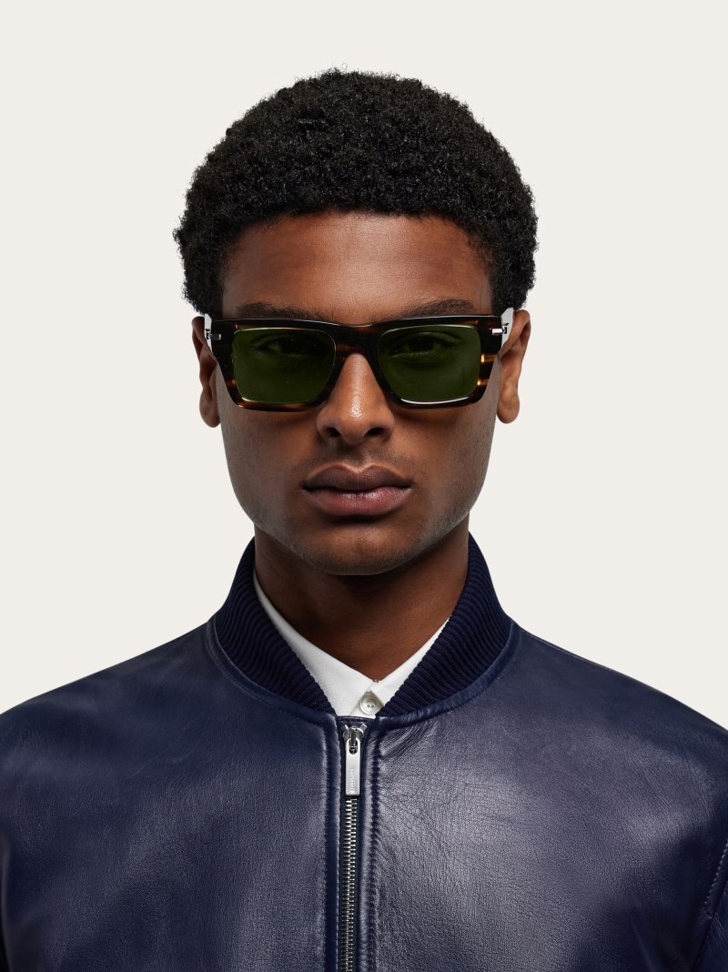 Ferragamo | Men's Sunglasses - Brown/Green