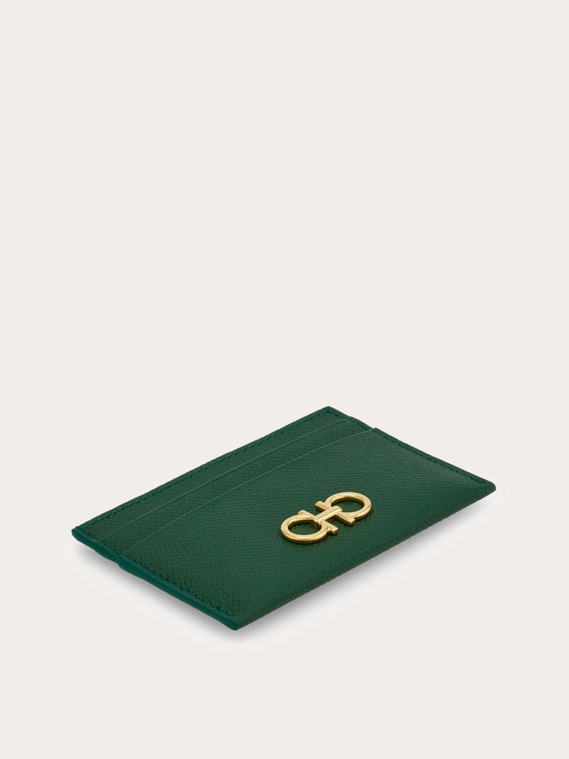 Ferragamo | Women's Gancini Credit Card Holder - Forest Green