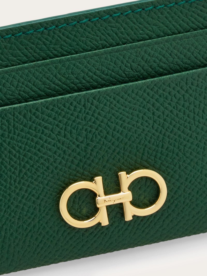 Ferragamo | Women's Gancini Credit Card Holder - Forest Green