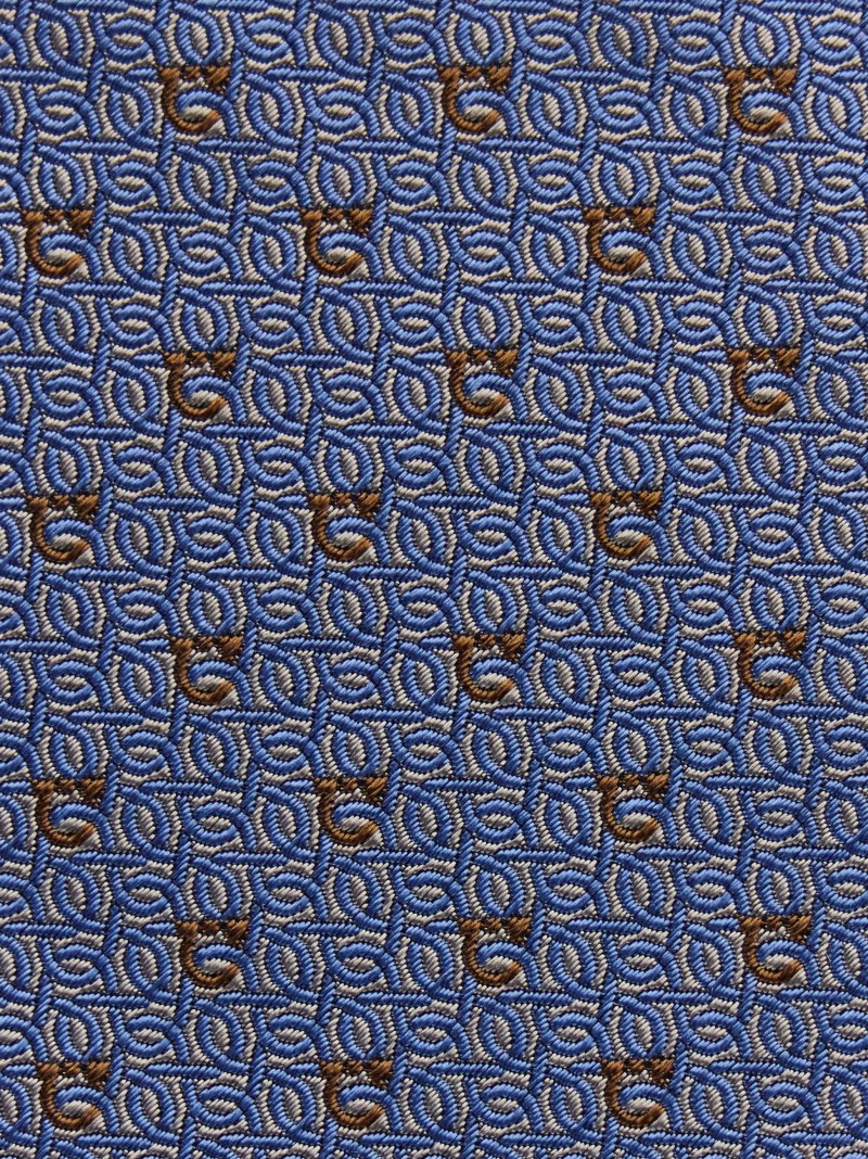 Ferragamo | Men's Gancini Jacquard Tie - Light Blue