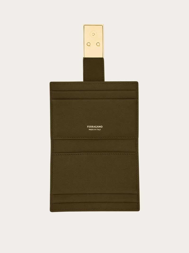 Ferragamo | Women's Hug Two-Tone Credit Card Holder - Olive Green