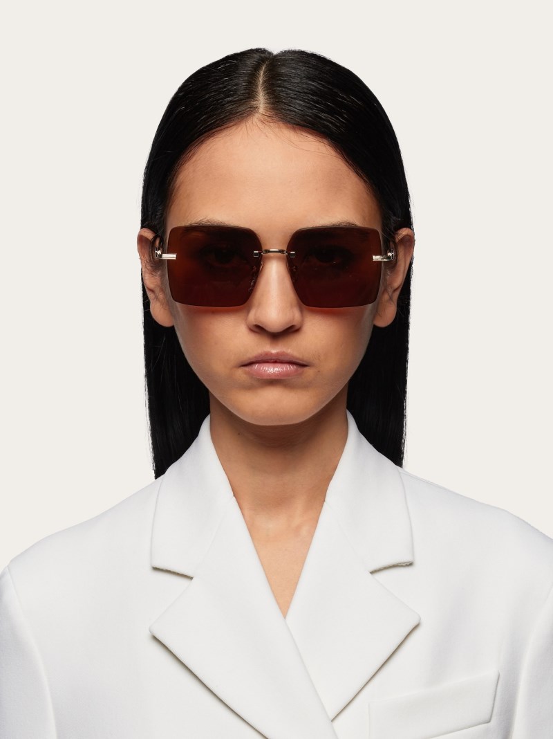Ferragamo | Women's Sunglasses - Gold/Brown