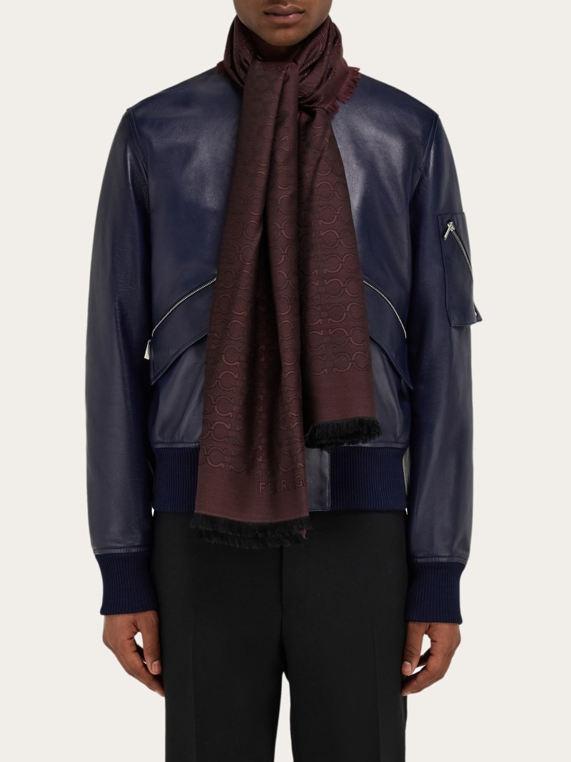 Ferragamo | Men's Silk And Cashmere Stole - Bordeaux