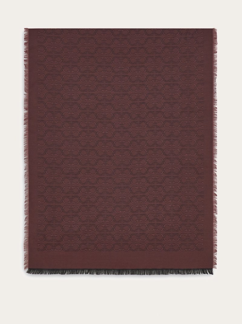 Ferragamo | Men's Silk And Cashmere Stole - Bordeaux