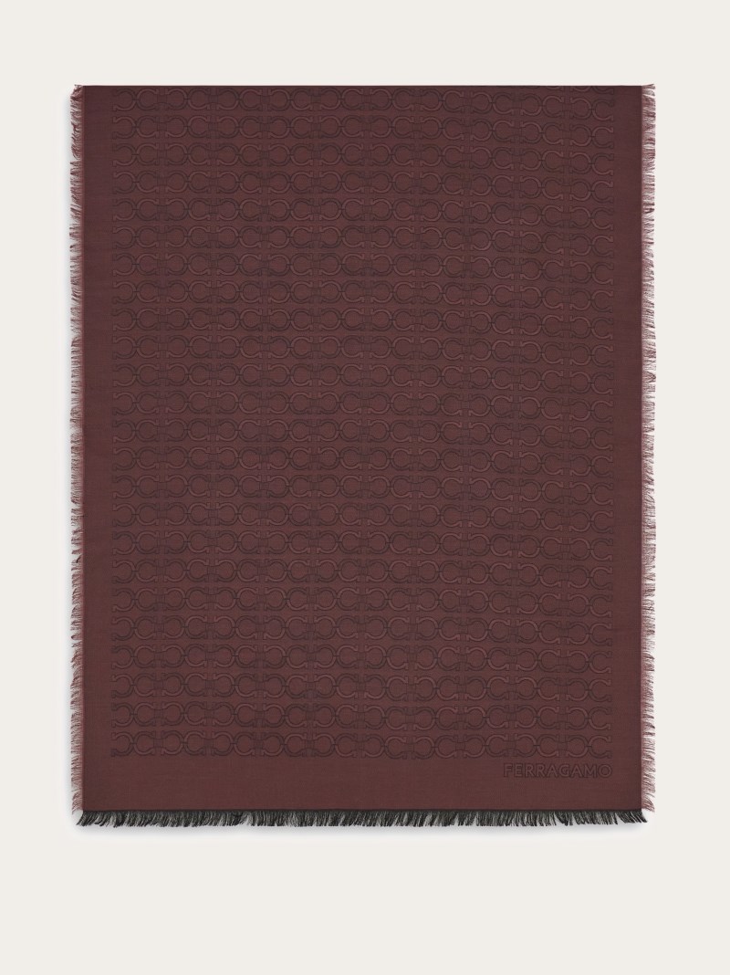 Ferragamo | Men's Silk And Cashmere Stole - Bordeaux