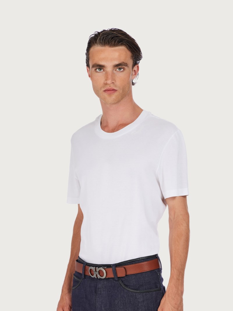 Ferragamo | Men's Reversible And Adjustable Gancini Belt - Cappuccino/Black
