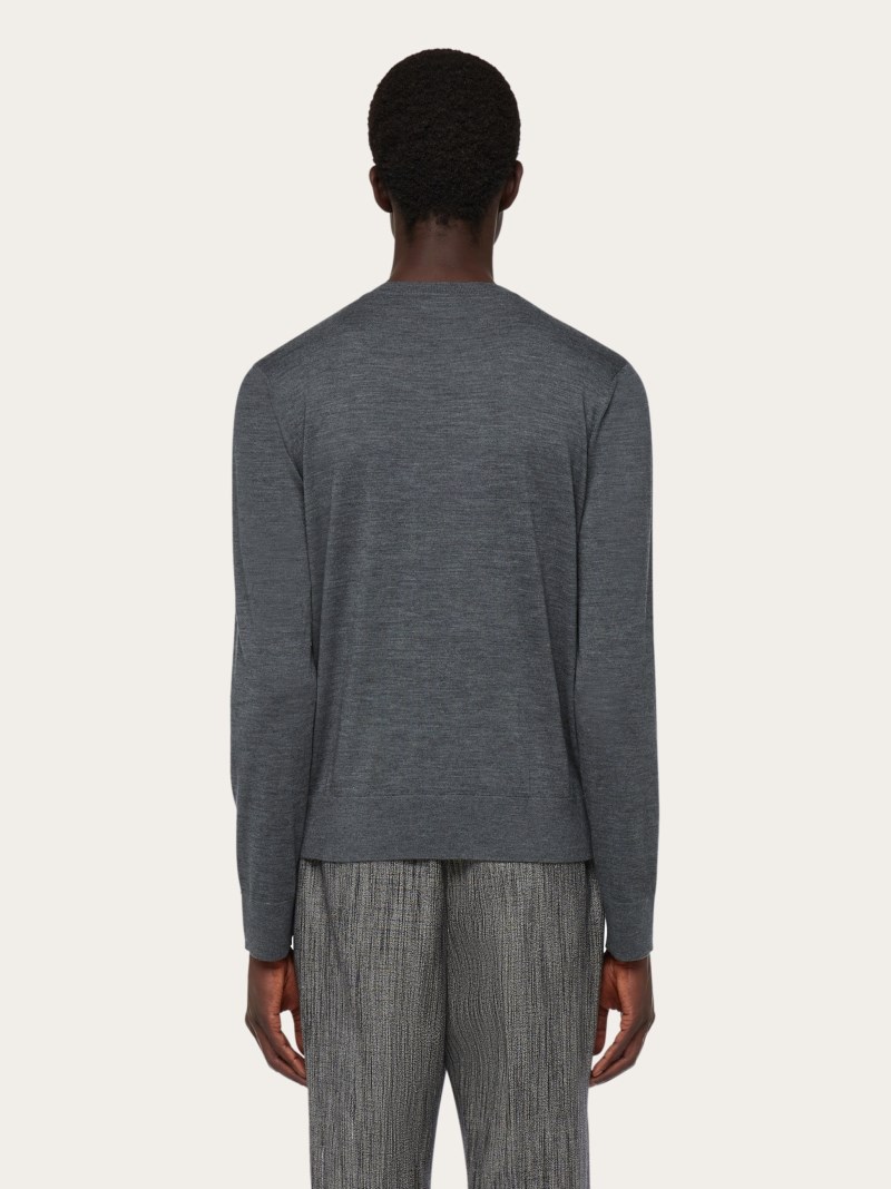 Ferragamo | Men's V-Neck Sweater - Charcoal