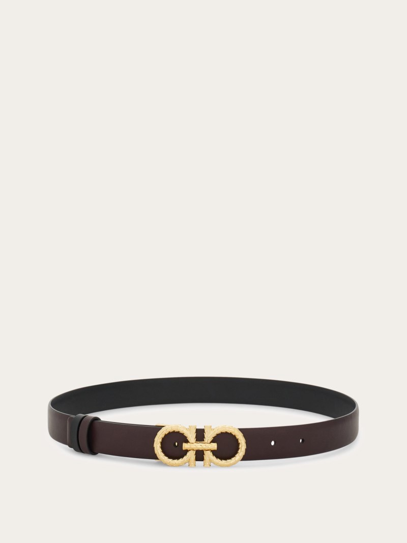 Ferragamo | Women's Adjustable And Reversible Gancini Belt - Oxblood/Black
