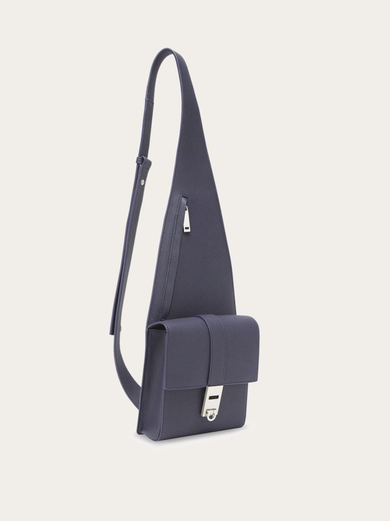 Ferragamo | Men's Asymmetric Shoulder Bag - Midnight Blue