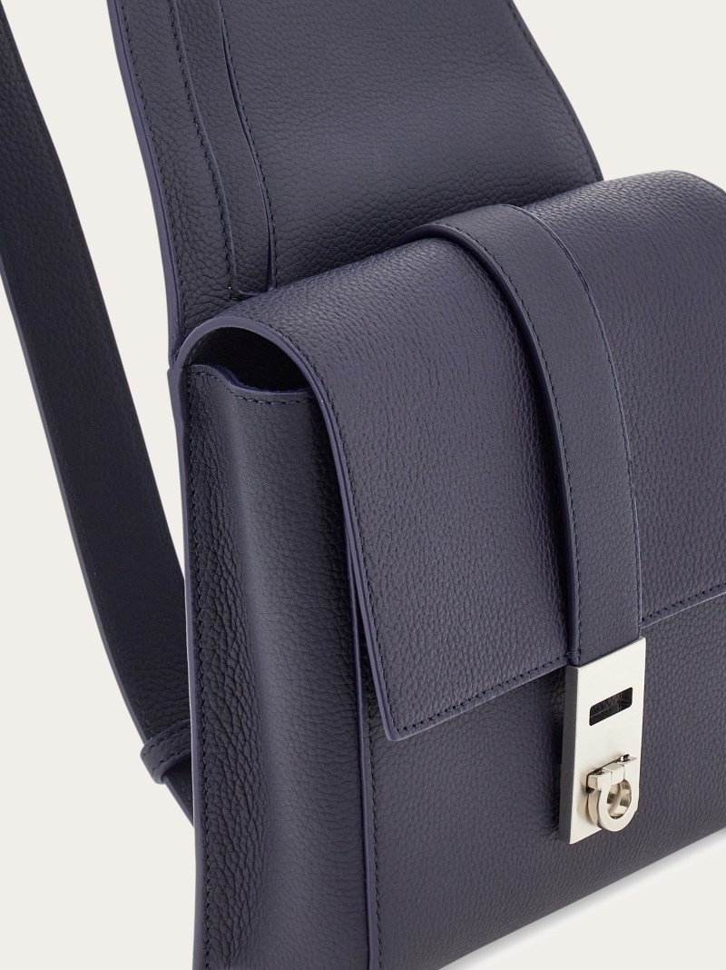 Ferragamo | Men's Asymmetric Shoulder Bag - Midnight Blue