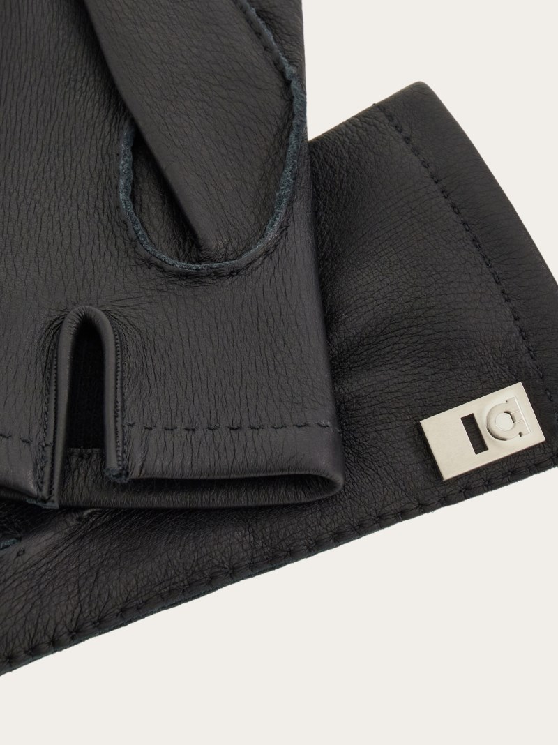 Ferragamo | Men's Lined Gloves - Black