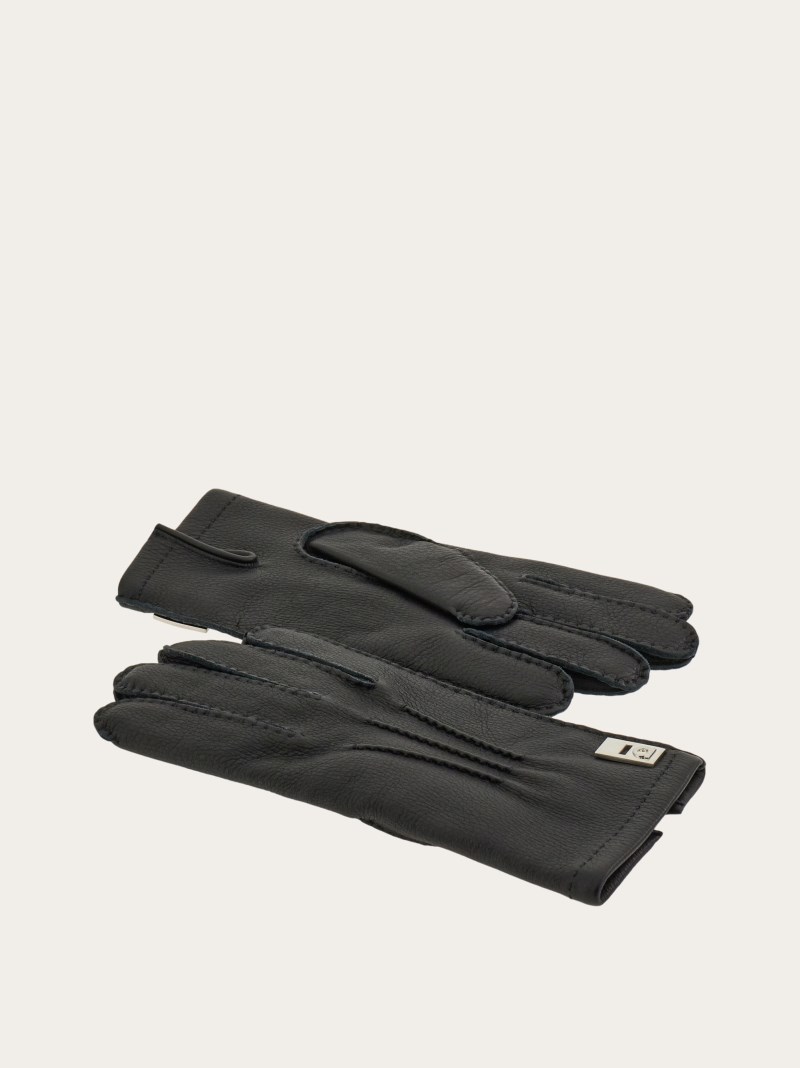Ferragamo | Men's Lined Gloves - Black