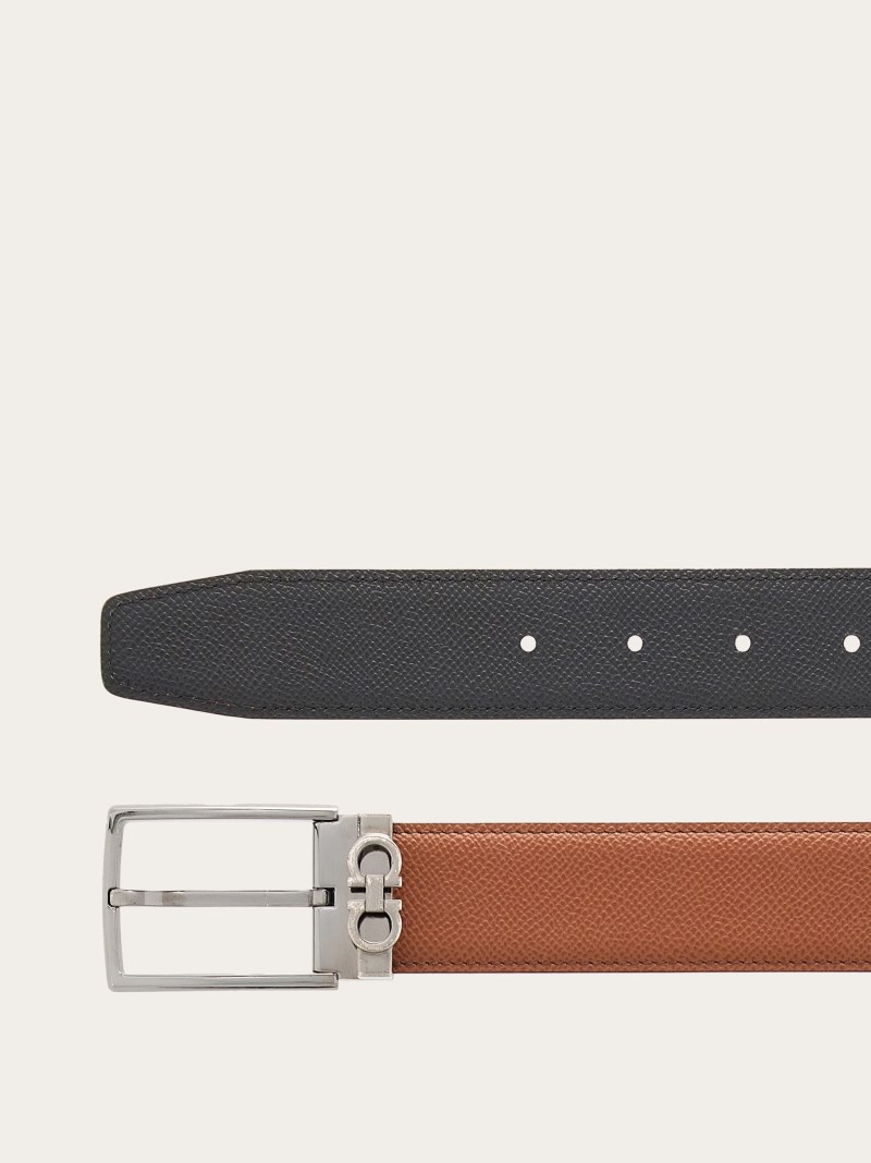 Ferragamo | Men's Reversible And Adjustable Gancini Belt - Briar/Black