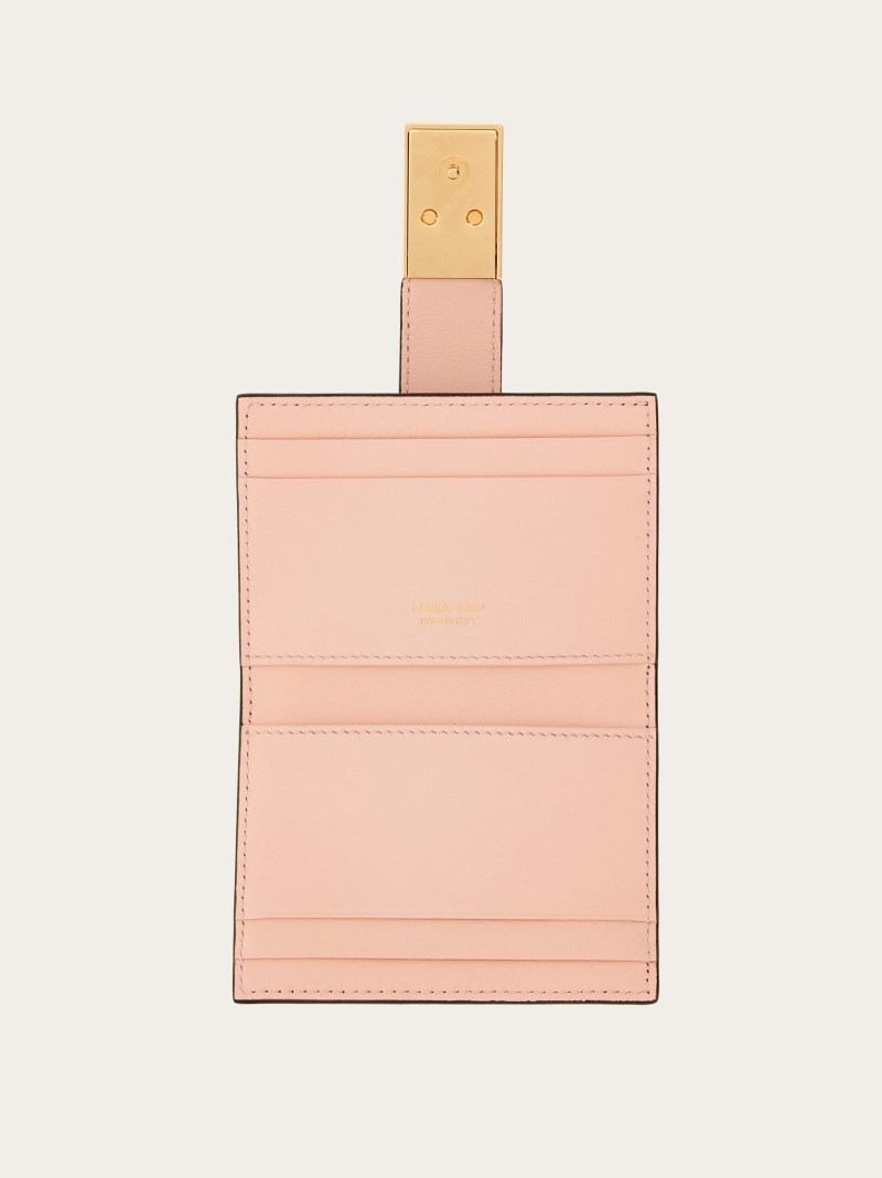 Ferragamo | Women's Hug Two-Tone Credit Card Holder - Black/Nylund Pink