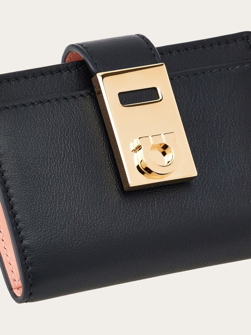 Ferragamo | Women's Hug Two-Tone Credit Card Holder - Black/Nylund Pink