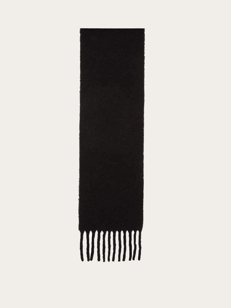 Ferragamo | Men's Scarf With Jacquard Detailing - Red/Black