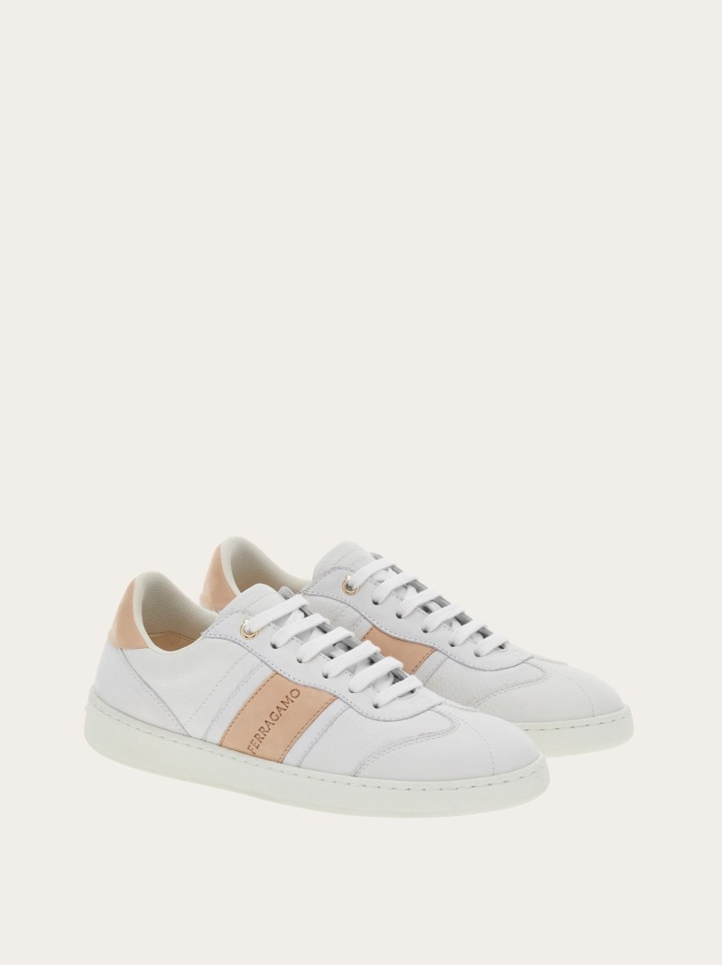 Ferragamo | Women's Low-Top Sneaker With Logo - White/Petal